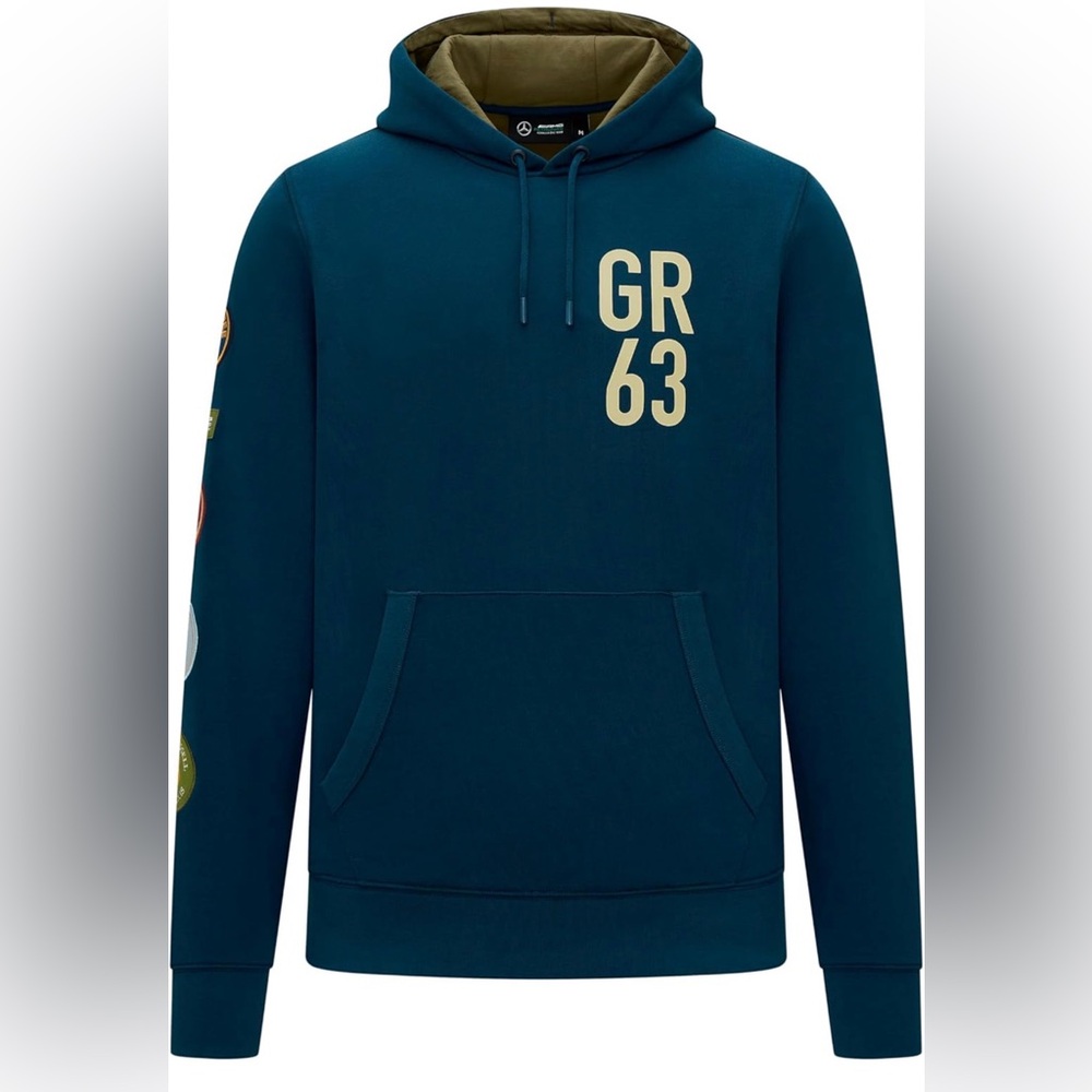 NWT MERCEDES BENZ GR63 blue / green  Graphic Pullover Hoodie - Men's